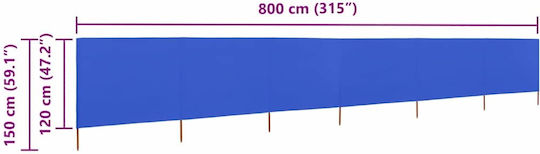 vidaXL Υφασμάτινο Πάνελ Περίφραξης σε Μπλε Χρώμα