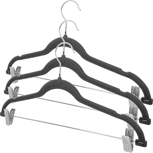 Kadax Wardrobe Hanger for Pants Plastic Gray 38536 3 Pieces