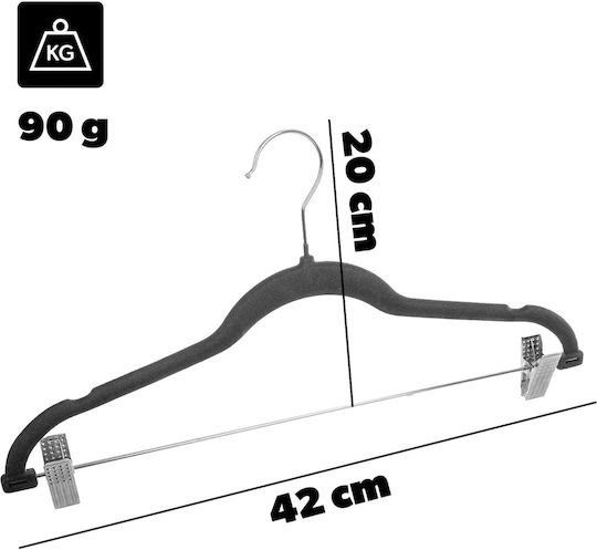 Kadax Wardrobe Hanger for Pants Plastic Gray 38536 3 Pieces