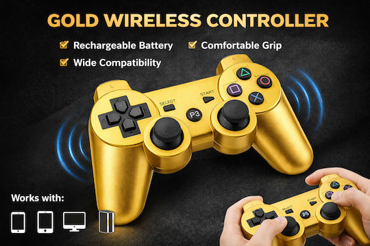 Doubleshock Wireless Gamepad for PS3 Gold