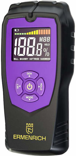 Ermenrich Wett Mw40 Purple Moisture Detector Monochrome Screen for Wood Cardboard Bamboo Drywall Cotton Concrete