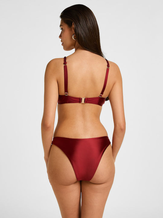 Bikini Top With Padding Burgundy