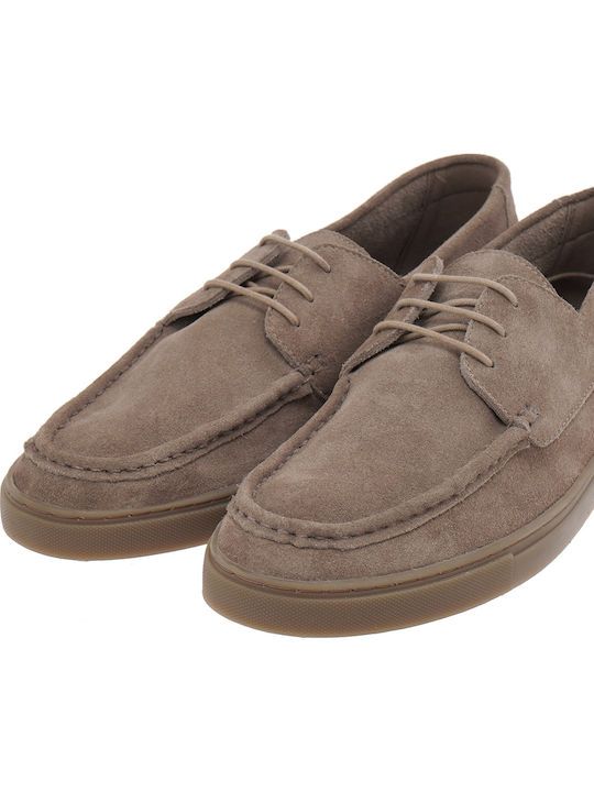 Suede Men's Casual Shoes Beige