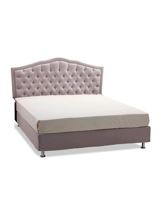 Victoria Pat Dublu Tapițat cu Material Textil pentru Saltea 150x200cm În Diferite Culori