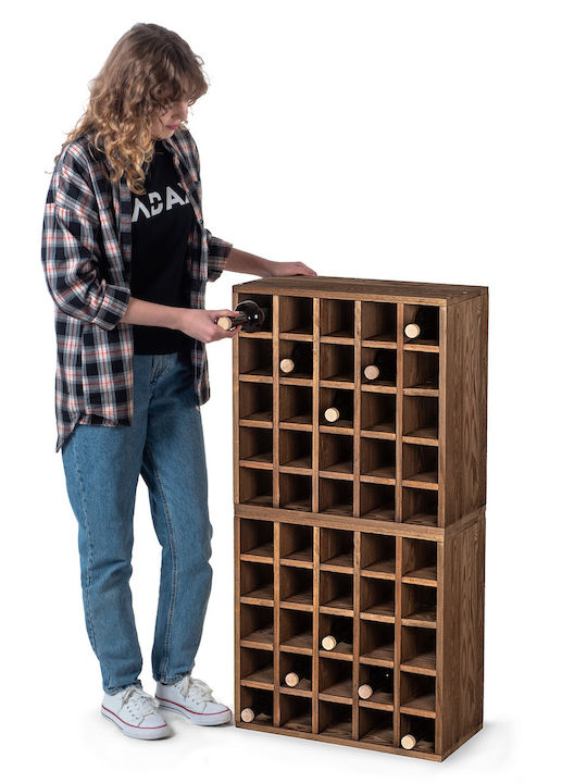 Kadax Free Standing Wooden Wine Rack for 50 Bottles Brown