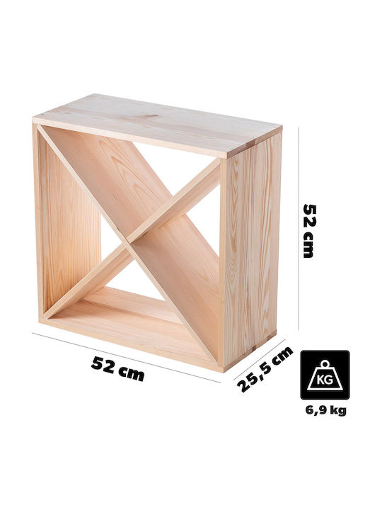 Kadax Tabletop Wooden Wine Rack for 24 Bottles Brown 52x25.5x52cm