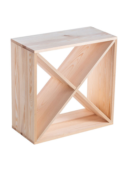 Kadax Tabletop Wooden Wine Rack for 24 Bottles Brown 52x25.5x52cm