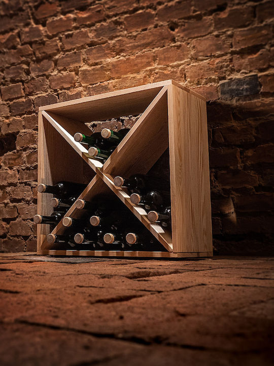 Kadax Tabletop Wooden Wine Rack for 24 Bottles Brown 52x25.5x52cm