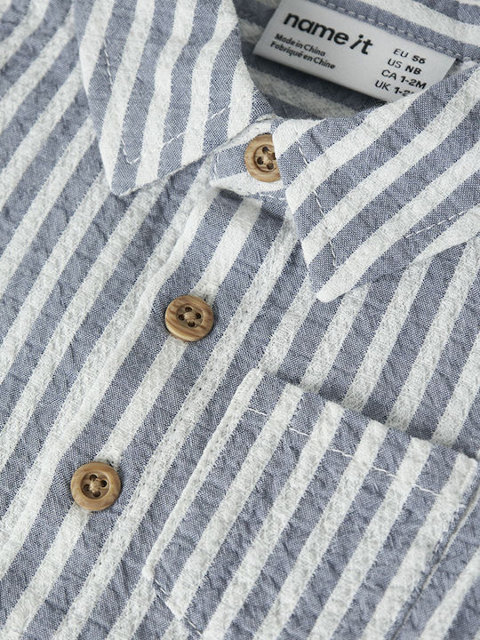 Kids Short-Sleeved Shirt Vintage Indigo