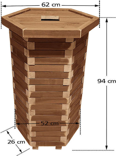 Tesias Group Wooden Waste Bin 170lt