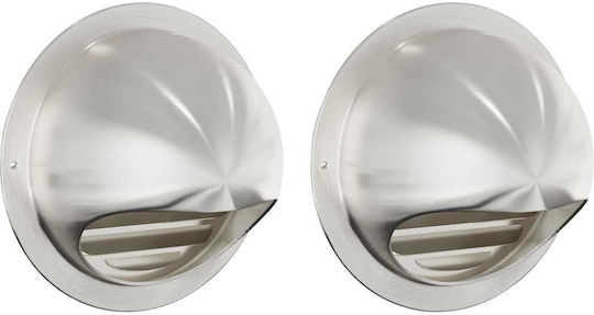 Vidaxl Καπάκια Αερισμού 2 Pcs Ασημί 150 Mm Ανοξείδωτο Ατσάλι