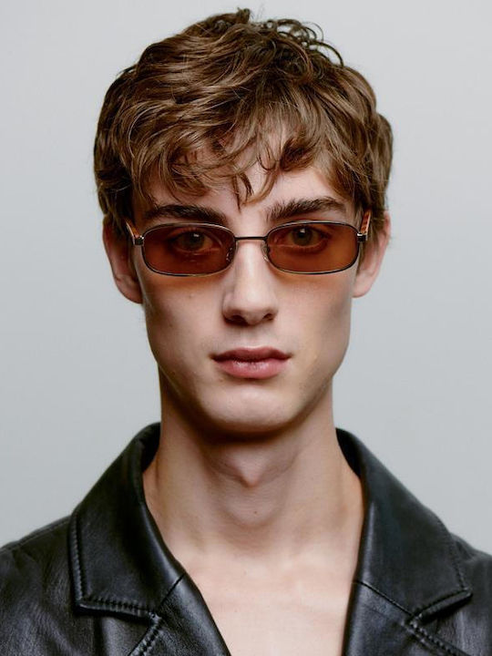 A.Kjaerbede Unisex Sunglasses With Gold Frame And Gold Lens KL2506-004