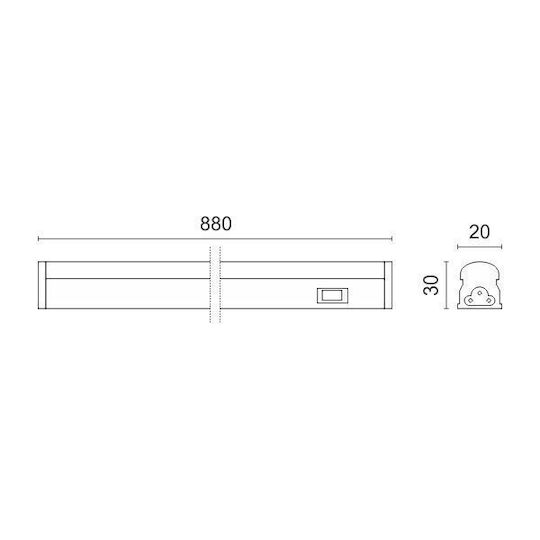 Φωτιστικό Ντουλαπιού Led Spotlight 13w 90cm