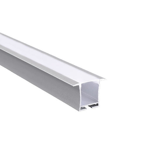 Aca Geno Walled Aluminum Profile for LED Strip with Opal Cover 200x3.6x2.7cm
