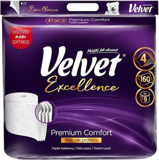 Velvet Toilettenpapier 9 Rollen 4 Lagen
