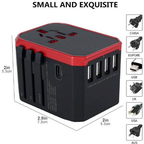 Universal Socket Adapter to Universal with 5 USB Ports