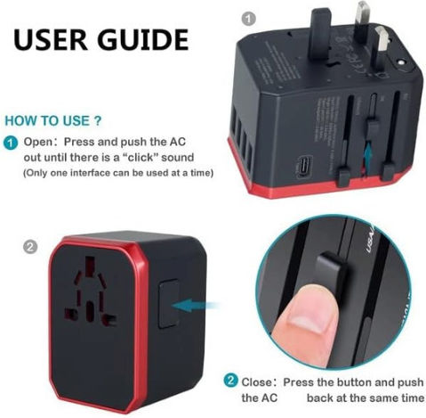 Universal Socket Adapter to Universal with 5 USB Ports