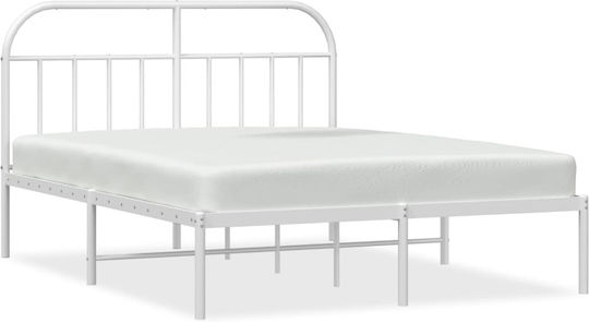 Bett Übergröße Metall Weiß mit Latten für Matratze 160x200cm