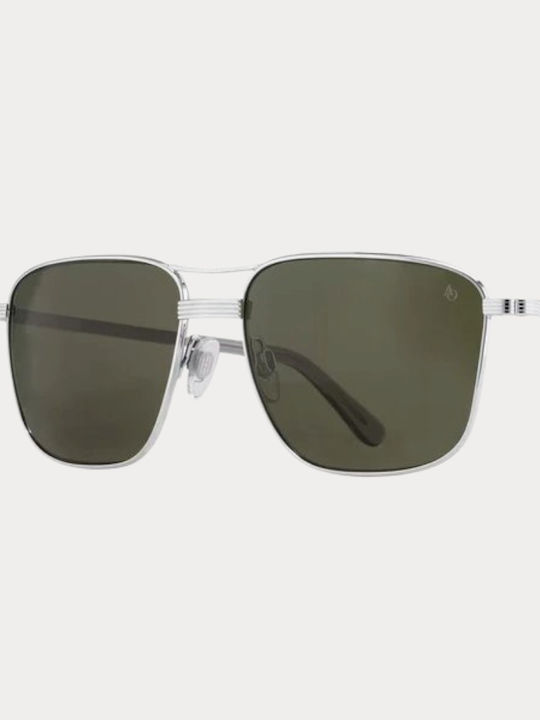 American Optical Ανδρικά Γυαλιά Ηλίου με Ασημί Μεταλλικό Σκελετό και Ασημί Καθρέφτη Φακό