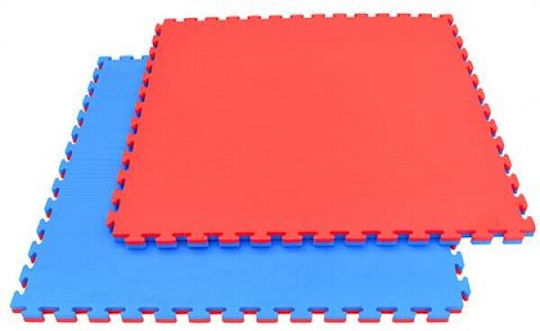 AMILA Podele Puzzle de Gimnastică Pe Două Fețe Roșu/Albastru 100x100x2.5cm 1buc