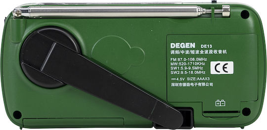 Degen DE13 Tragbares Radio Solar mit USB Grün
