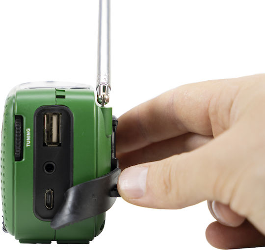 Degen DE13 Tragbares Radio Solar mit USB Grün