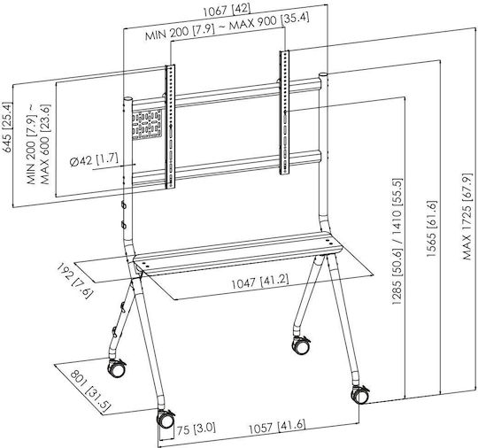 Vogel's 7410110 Βάση Τηλεόρασης Δαπέδου έως 80kg Μαύρο