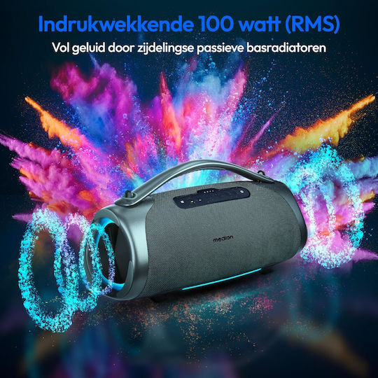 Medion Αδιάβροχο Ηχείο Bluetooth 100W Μαύρο S0469781