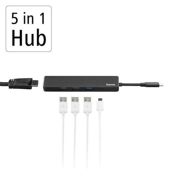 HAMA USB-C Docking Station με HDMI 4K PD Μαύρο (00200117)