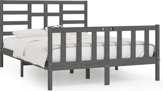 Bed Semi-double for Mattress 120x200cm Gray Bed Semi-double for Mattress 120x200cm Gray