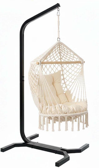 Bază Pentru Leagăn De Grădină Metalică Neagră 92x92x205cm
