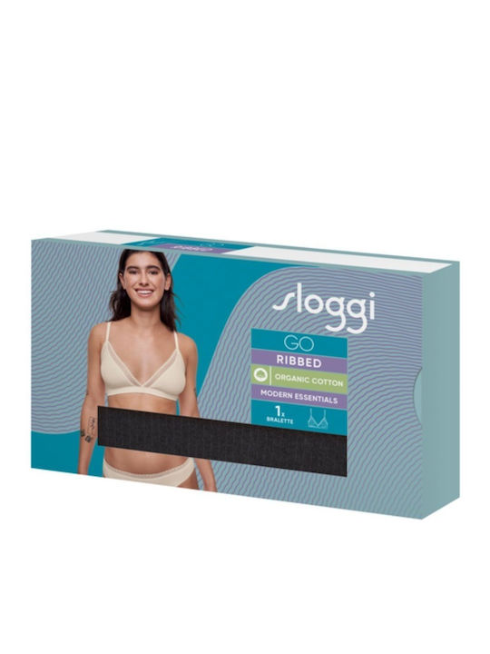 Sloggi Go Ribbed Women's Bralette Bra Black