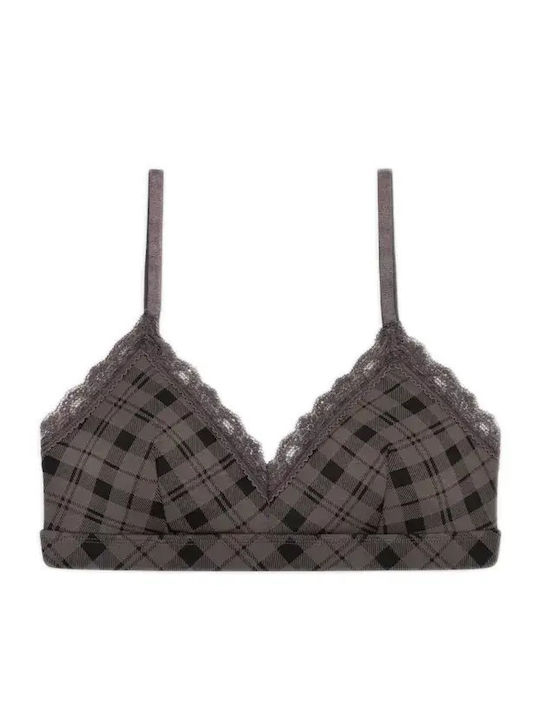 Minerva Fimelle Elegance Bralette Tencel Modal Light Removable Padding-90-8152b-Pouro-Black Plaid