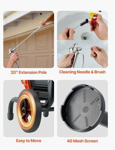 Vevor GMSGYWQPTJ306ABCM001V2 Electric Paint Spray Gun 2000W with 3.5lt Container