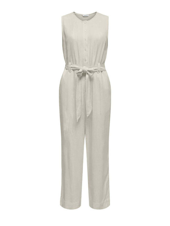 Women's Sleeveless One-piece Suit Ecru