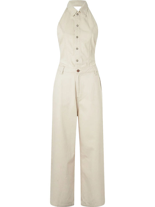Larsa Women's Denim Sleeveless One-piece Suit Beige