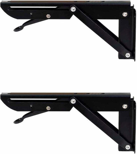 Suport Pliabil Pentru Raft Din Metal Culoare Neagră 2 Bucăți ZTS8131B