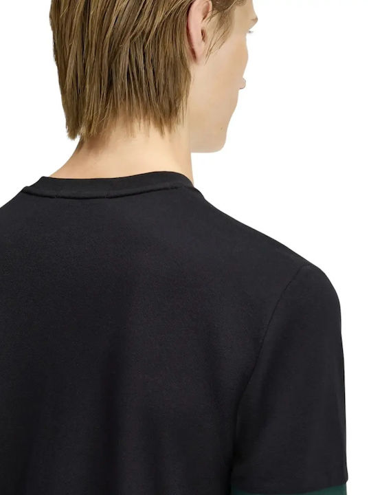 Twin Tipped Polo Short Sleeve Blouse Black