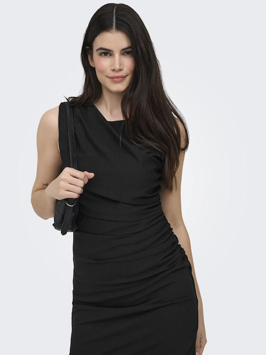 Sommer Mini Abendkleid Drapierung Schwarz
