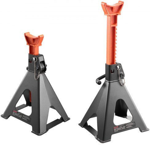 Vevor Jack Bases Capacity 6 Tons 13,000 Pounds Adjustable Height 370-580 Mm Heavy Duty Steel Automatic Jack Bases Double Locking Lifting Small Trucks Cars SUV 1 Pair Black Orange