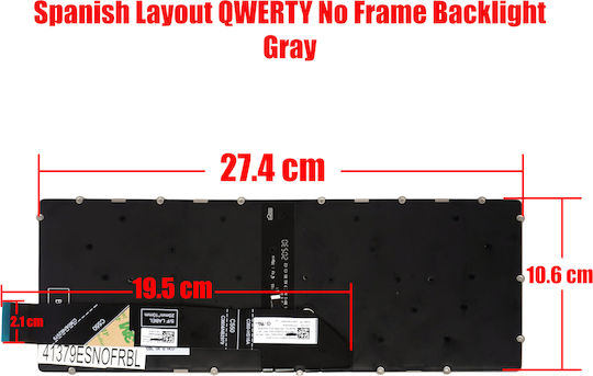 Spanish Laptop Keyboard Lenovo Flex 5 Cb-13iml05 82b8 5cb0z27898 5cb0z28149 5cb0z28151 5cb0z27985 Sn21e95605 Pt1srb-usa 5cb0z27895 Es No Frame Backlit Gray Code 41379esnofrbl