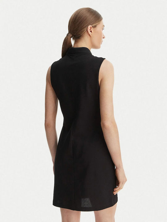 Summer Mini Shirt Dress Black