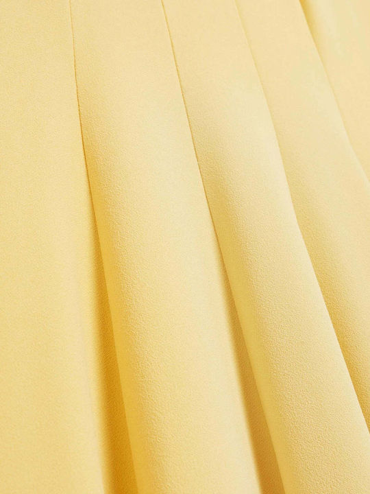 Sommer Midi Damenkleid Hellgelb