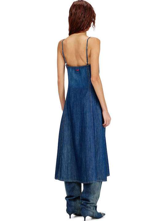 Καλοκαιρινό Midi Φόρεμα Τζιν Blue