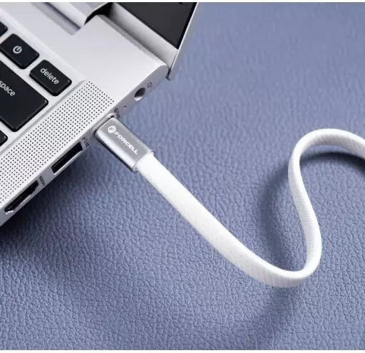 Forcell Flat USB 2.0 Cable USB-C male - USB-C 240W Λευκό 1.2m