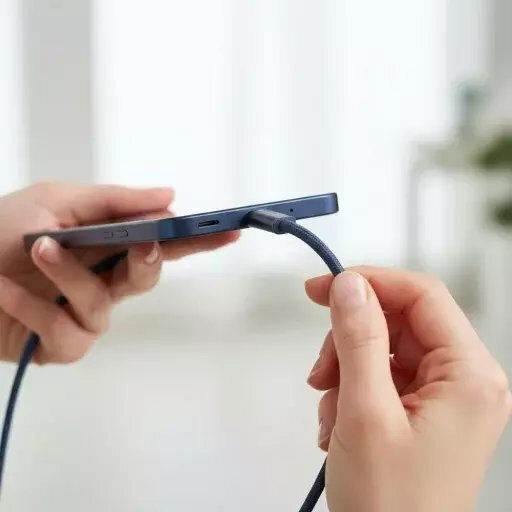 Forcell USB 2.0 Cable USB-C male - USB-C 100W Μπλε 1.2m