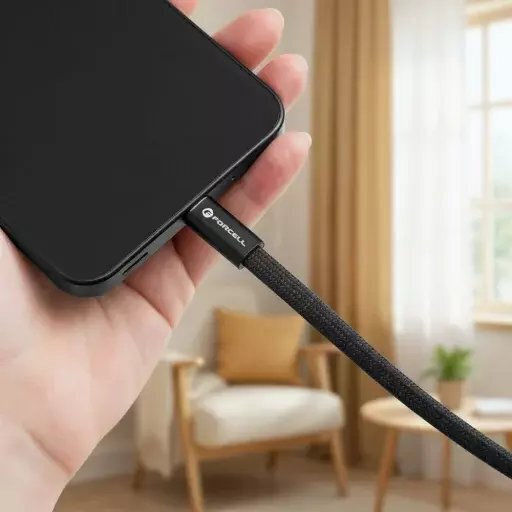 Forcell Равен USB 2.0 Кабел USB-C Мъжки - USB-C 60W Черен 1.2m