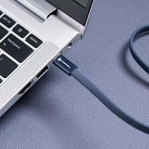 Forcell Flat USB 2.0 Cable USB-C male - USB-C 60W Μπλε 1.2m