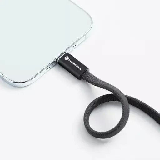 Forcell Равен USB 2.0 Кабел USB-C Мъжки - USB-C 60W Черен 1.2m