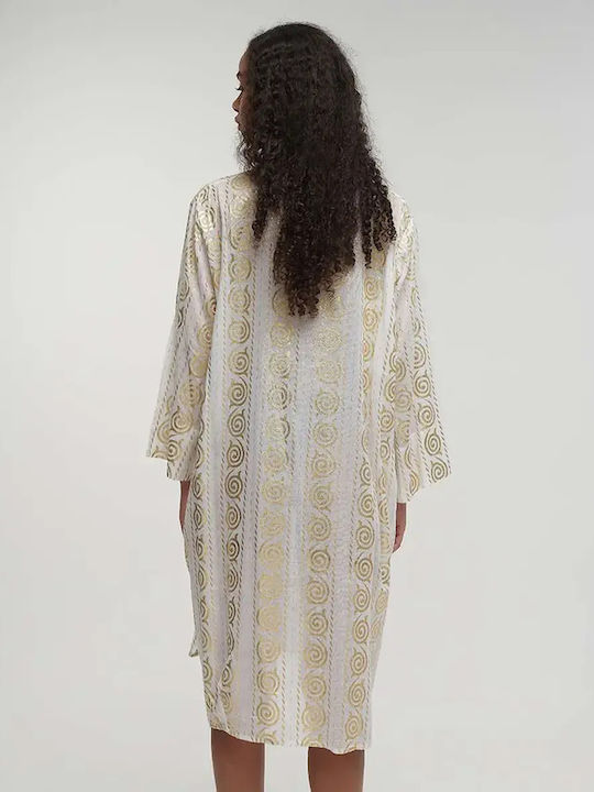 Ble Resort Collection One Size 100% Καφτάνι Παραλίας Χρυσο/μπεζ